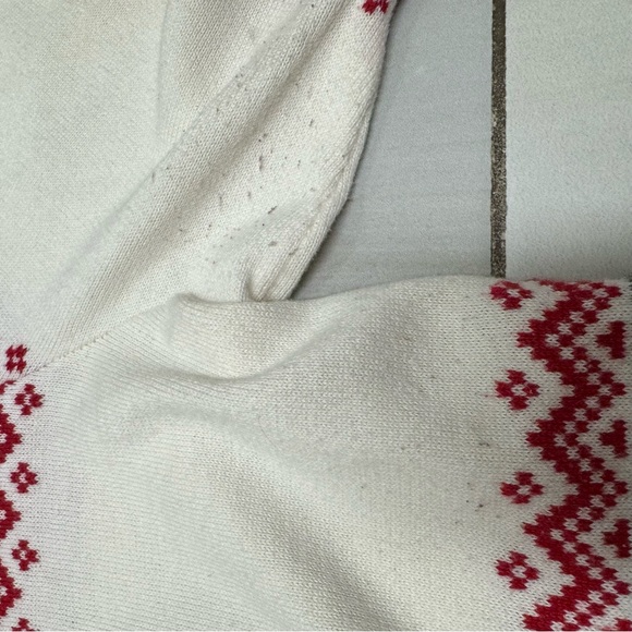 Talbots Black White Red Fair Isle Skier Thermawarmth Sweater L Large - Picture 3 of 6